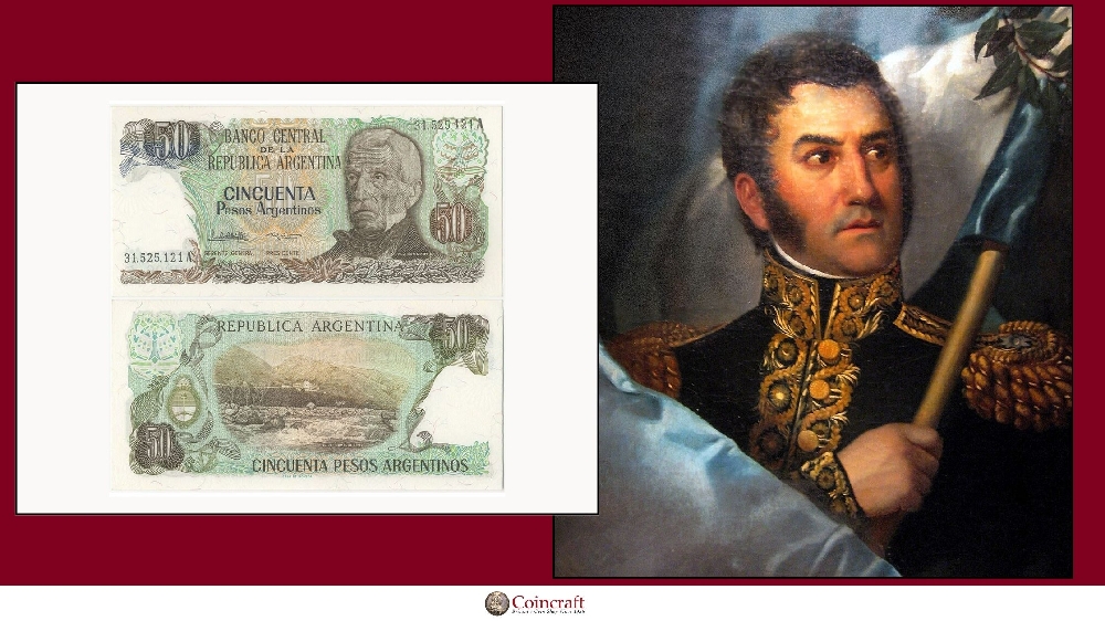 Argentina Pesos Honouring General José de San Martín - Coincraft